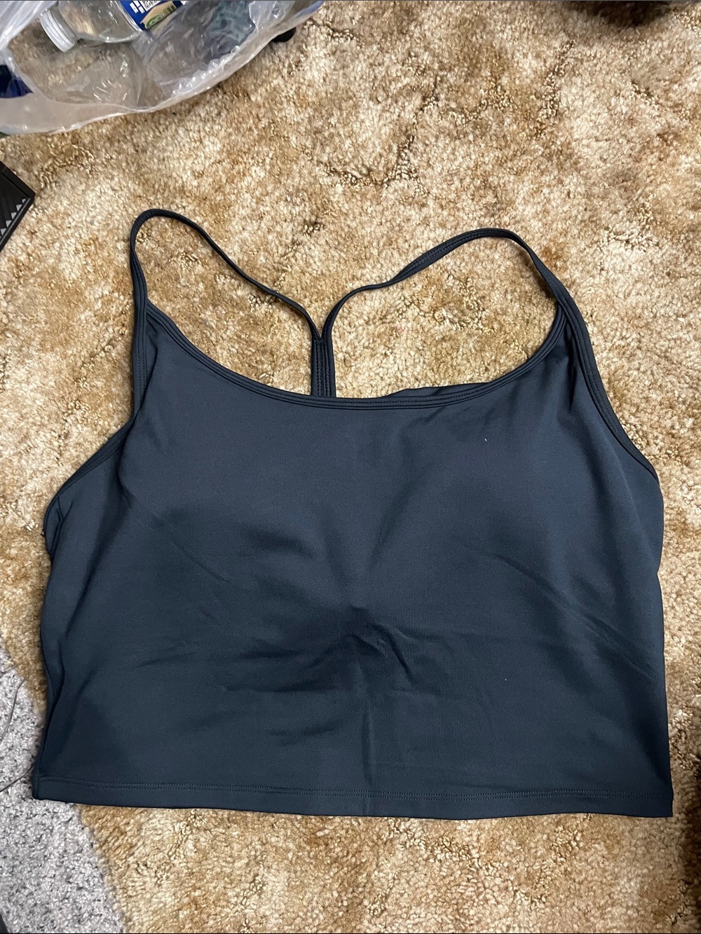 Vitality Woman’s Black Cropped Workout Tank Sports Bra Size 4XL